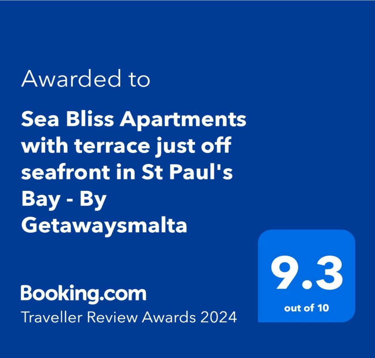 Sea Bliss Apartments With Terrace Just Off Seafront In St Paul'S Bay - By Getawaysmalta San Pawl il-Baħar Zewnętrze zdjęcie